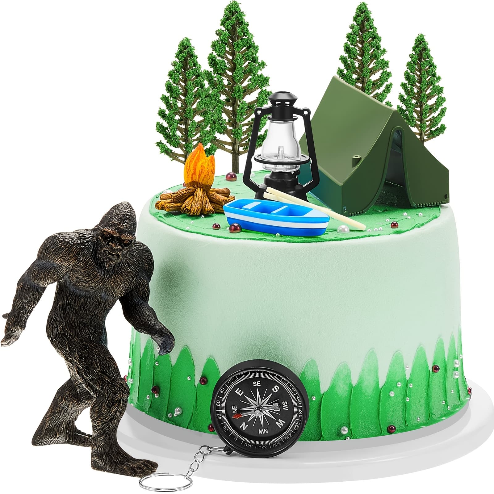 Set Of 12 -themed Cake Toppers Featuring A Figure, Perfect For Decorating Cakes At Camping-themed Birthday Parties For Adults