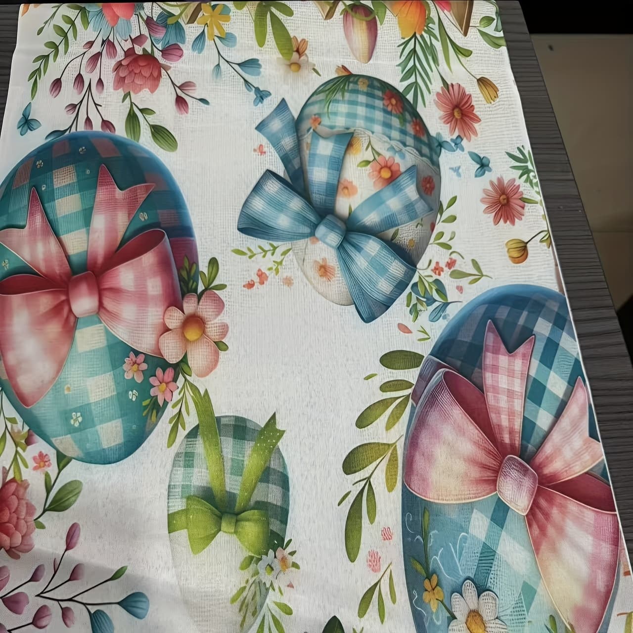 2d Flat Print,1pc Easter Egg Tablecover Decor - Spring Seasonal Polyester Woven Rectangular Tablecloth For Home Party, Wedding & Banquet Tablecovers Decor, 100% Polyester