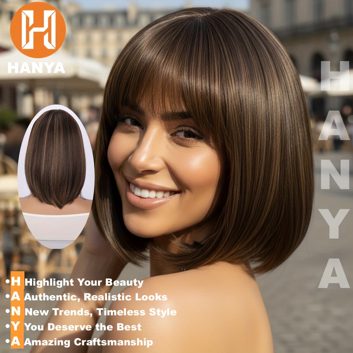 22-inch Heat-resistant Synthetic Wig - Fashionable & Versatile For Daily Wear & Special Occasions | Perfect Gift For Valentine's Day, , | Ideal For Content Creation