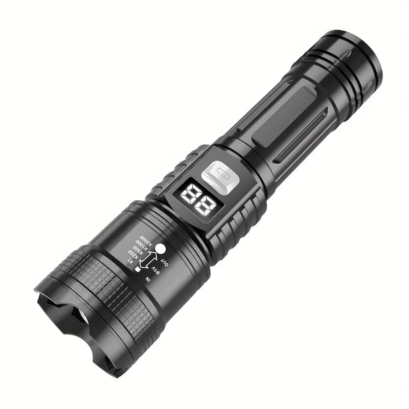Led Tactical Flashlight Ip44, High-brightness Zoom Flashlight 800mah Rechargeable Battery Usb Charging Adjustable Beam Camping Outdoor Emergency Outdoor Equipment Durable Structure