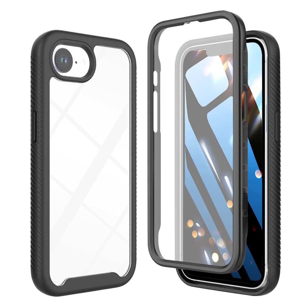 Front Cover For Iphone 16e 2025 With Integrated Screen Protector And Transparent Tpu Back Cover, Featuring A Clear Case With Built-in Screen Protection.