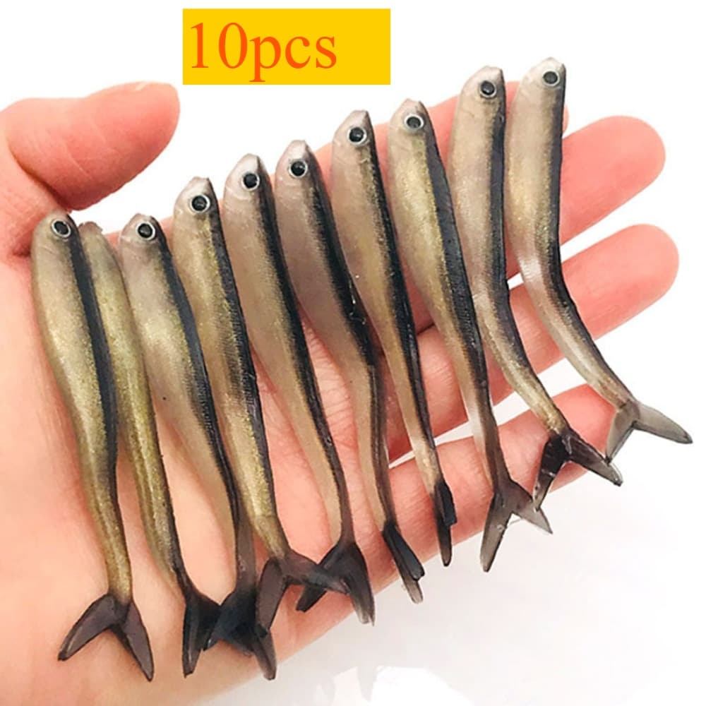 10pcs Pike Fishing Lures | Freshwater & Saltwater Soft Rubber Worms With Jig Heads | Artificial Baits For Carp Drop Shot Fishing | Catch Rate & Lifelike Action
