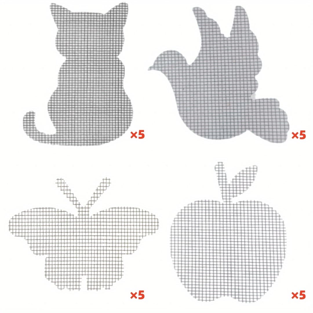 20 Animal Shaped Door And Patches - , Waterproof And Proof Mesh Belt, Can Quickly Repair Tears And Holes, Durable Home Decoration Protection, Animal Shaped Design, Durable Mesh Material