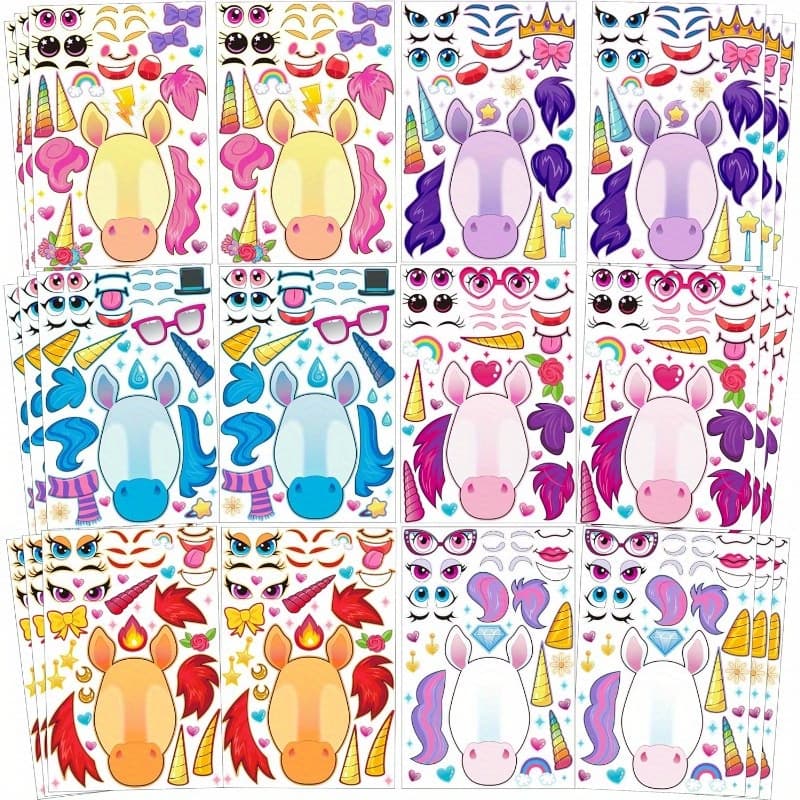 36pcs Make A Face Stickers For Kids, Make Your Own Stickers, Party Favors Kids Crafts, Goodie Bags Stuffers, Classroom Rewards