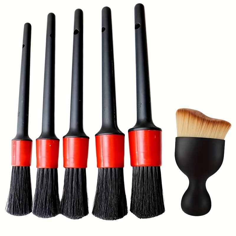 Set Of 6, Brushes For Car Detailing, Interior Cleaning, Dust Removal, Crevice Cleaning, And Multipurpose Use For Dashboard, Air Vents, Leather, Keyboards, And Other Cleaning Tasks.