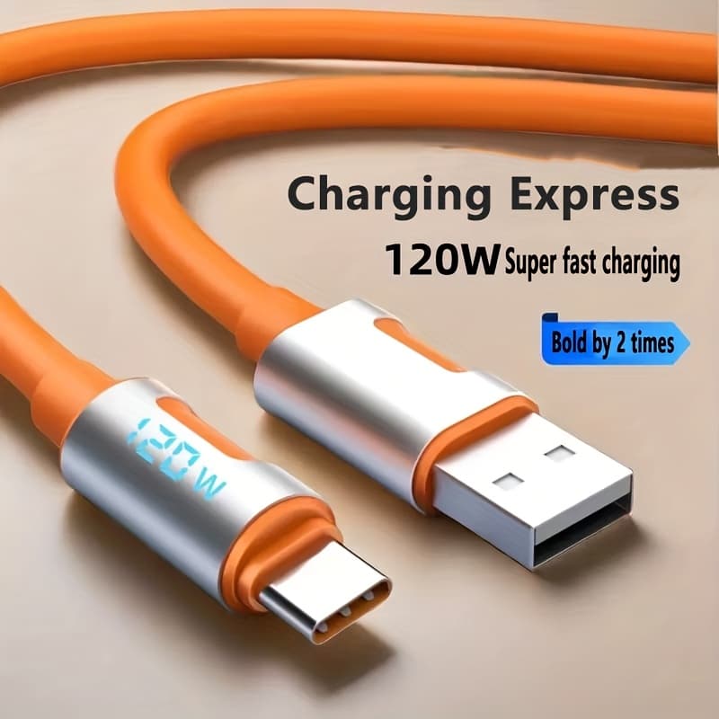 2025 Orange Usb-c Charging Display Cable Suitable For Durable And Universal 1m