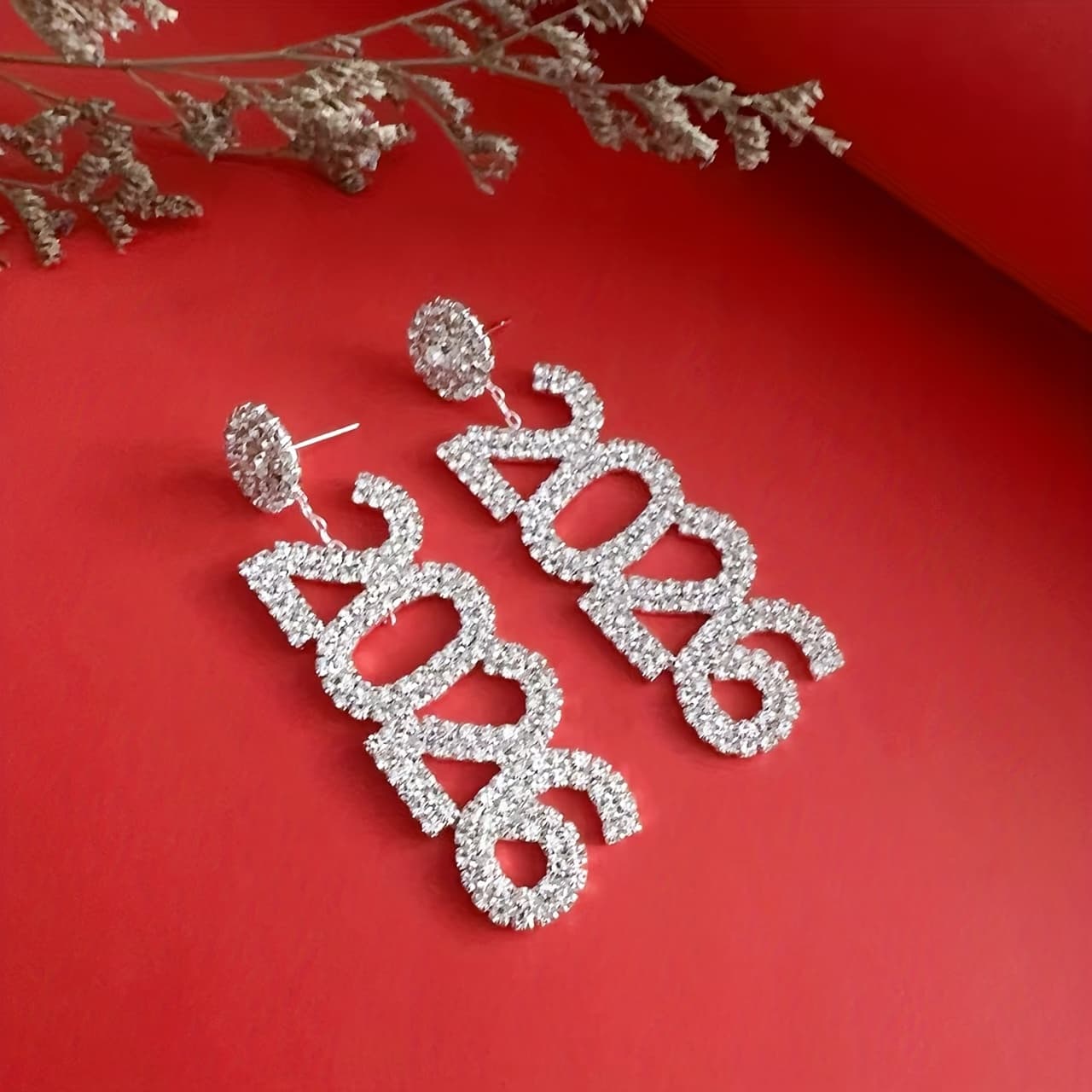 Women's Elegant 2026 Number Earrings - Jewelry, Birthday & Anniversary Gifts - Dainty Elegant Ear Studs For Women, Festive Accessories, Jewelry, Eyecatching Accessory