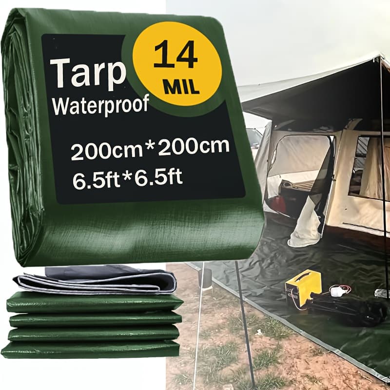 Durable 14mil Waterproof And Features Perforations, Insulation, Uv Protection, Tear Resistance, And Fade Resistance - A Versatile Cover Ideal For Camping, Boats, Rvs, Swimming Pools, Buildings