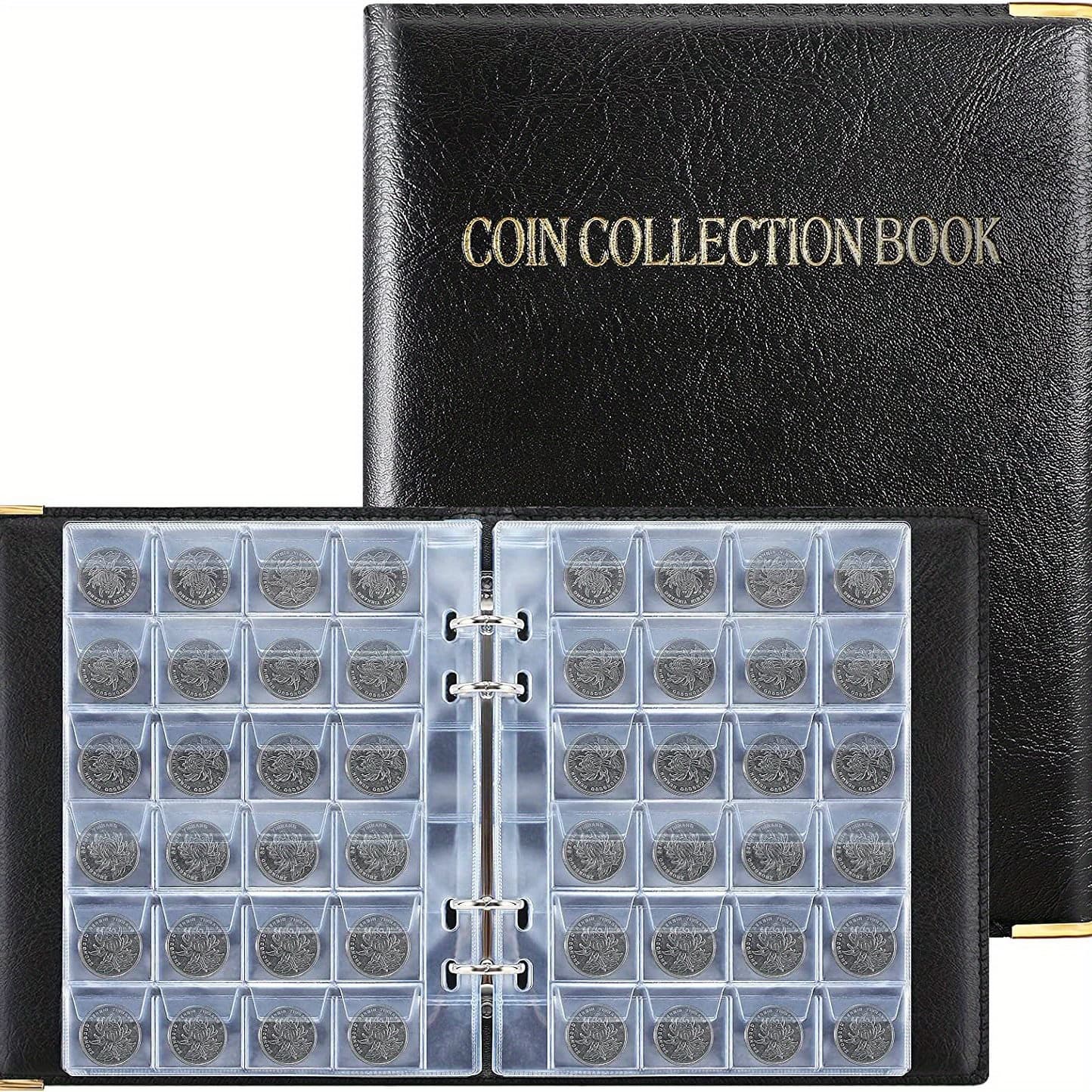 480 Grid Thickened Pvc Binder Coin Collection Book Large Capacity Coin Storage Book