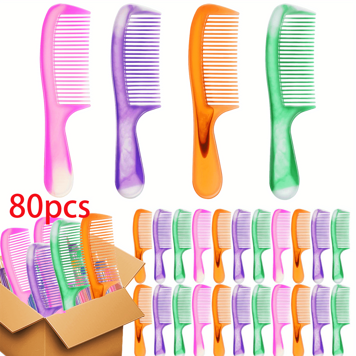 80pcs Of Individually Packaged Disposable Combs - Compact Travel Hair Combs Made Of Sturdy Plastic, Suitable For Hotels, Shelters, And Nursing