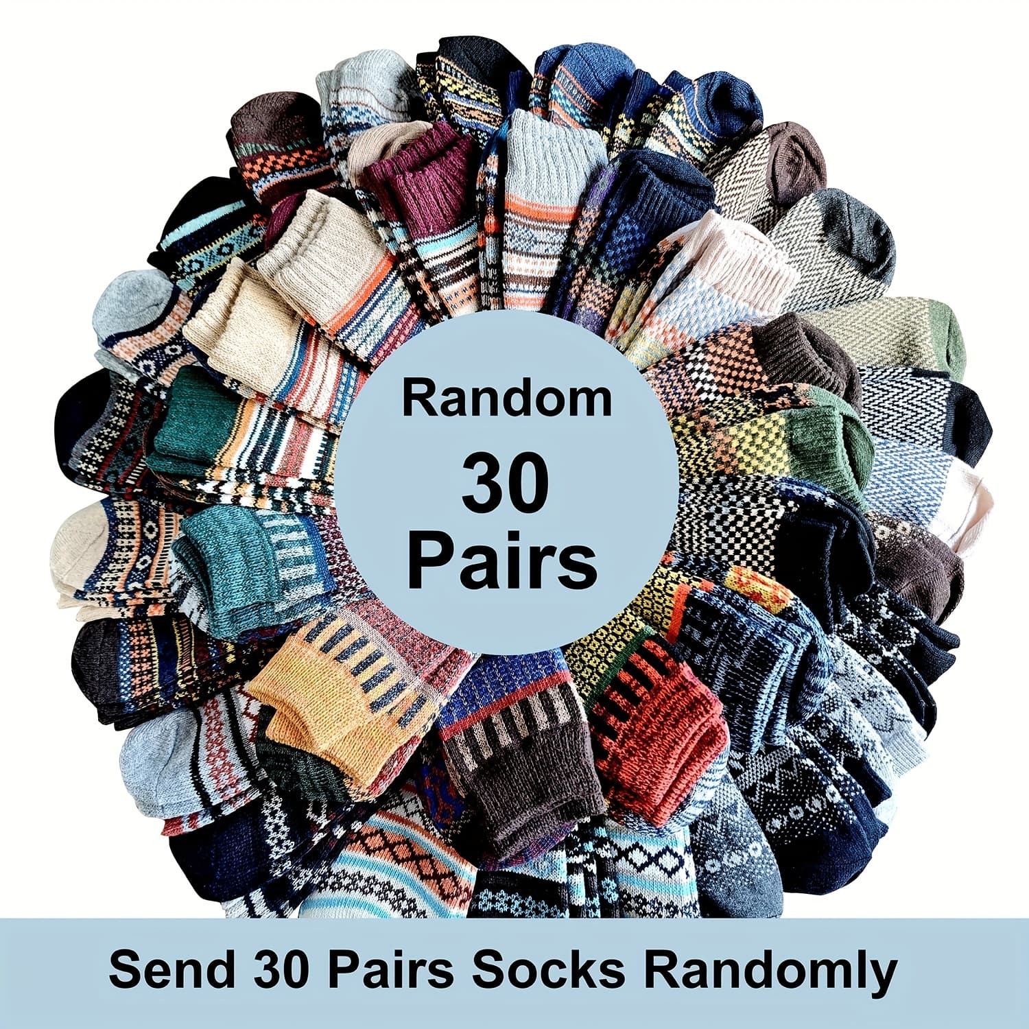 10/ Pairs Men Socks Couple Lovers Warm Winter Socks Male Female Christmas Gift Nordic Style Thick Socks Us5