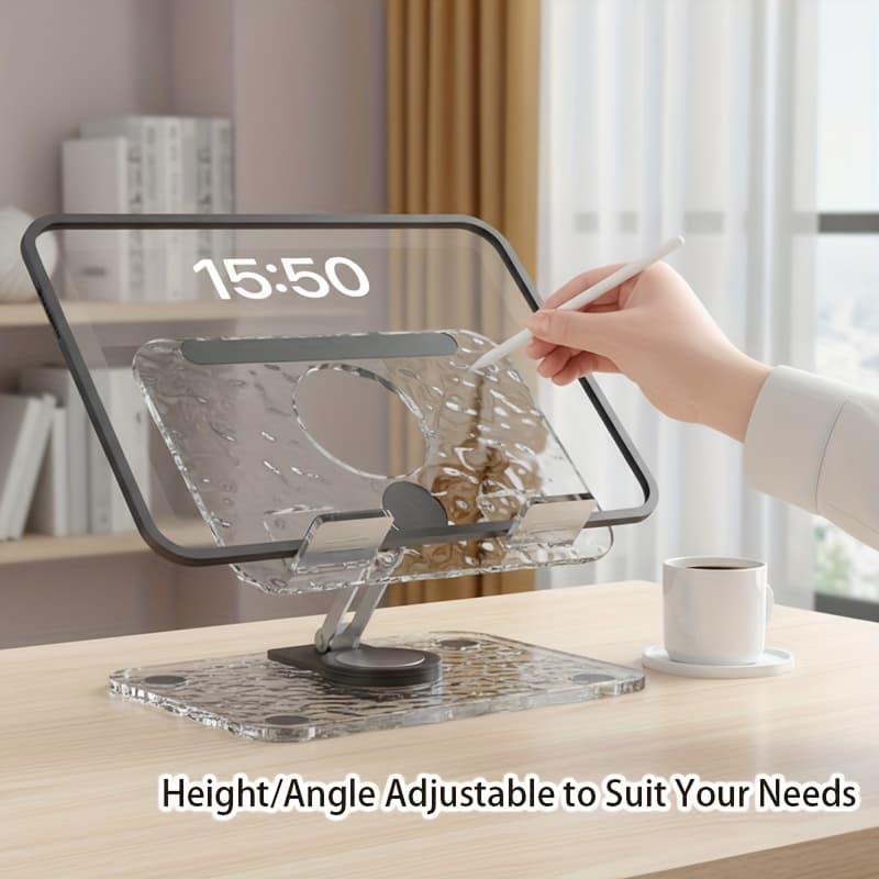 Transparent Tablet Stand Desktop Phone/tablet Holder Rotatable Base Foldable Stand