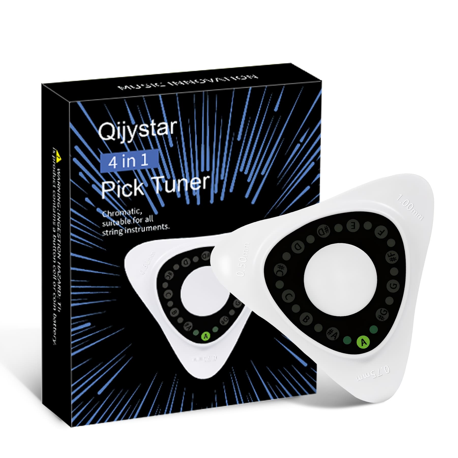 Guitar Tuner -in-1 - 0.5-0.75-1.0mm Plectrum, 12 , Precision Tuning For Electric & Acoustic Guitars, , Ukulele, Violin, , Banjo, Chromatic