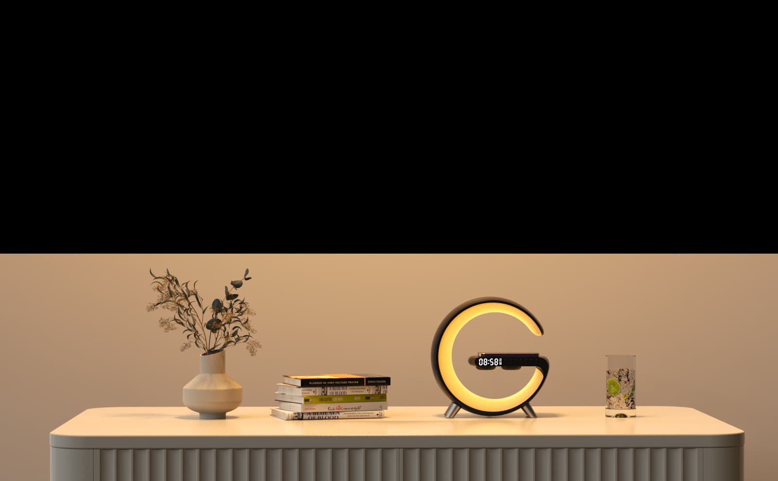 New Intelligent G Shaped LED Lamp Bluetooth Speake Wireless Charger Atmosphere Lamp App Control For Bedroom Home Decor - image 3