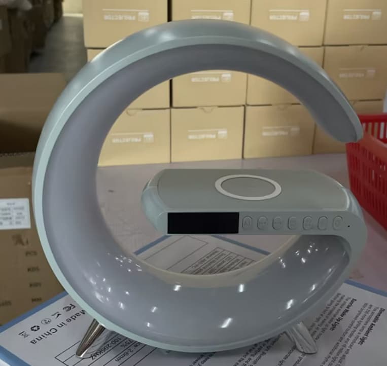New Intelligent G Shaped LED Lamp Bluetooth Speake Wireless Charger Atmosphere Lamp App Control For Bedroom Home Decor - image 2