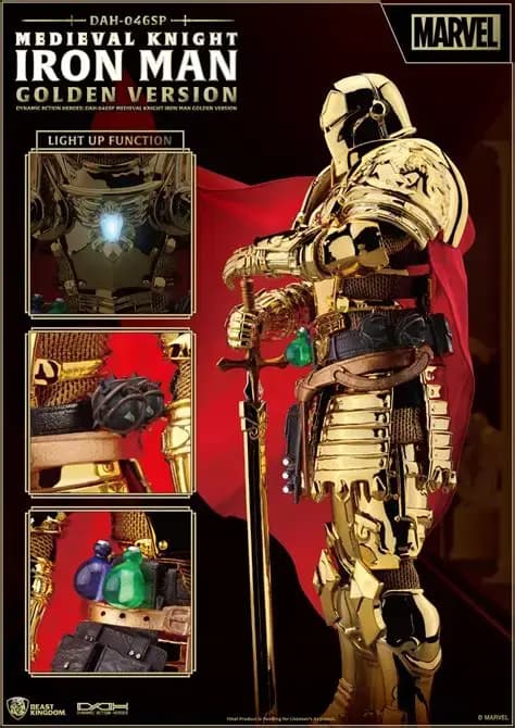 Medieval Knight Iron Man Golden Armor DAH-046SP Dynamic 8-Ction Action Figure - Exclusive - image 4