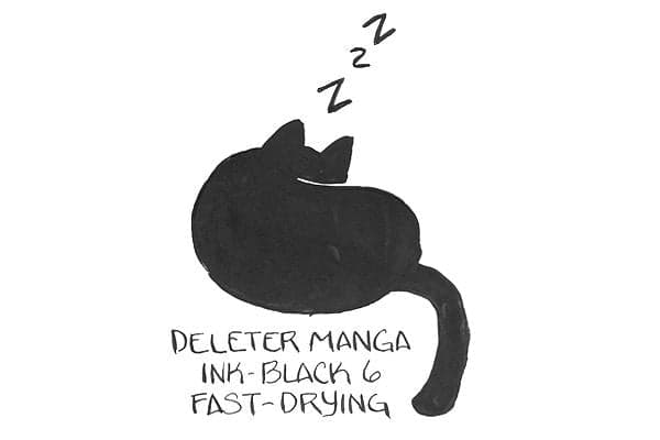 DELETER Black 6 Manga Ink - Fast Drying - 30ml Bottle - image 2