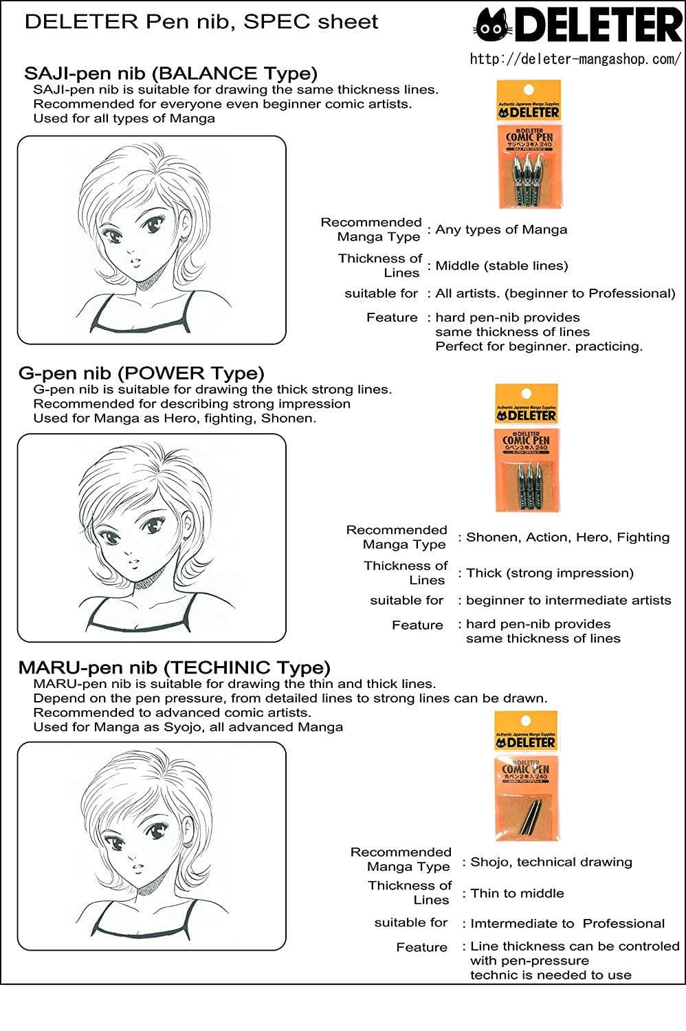 DELETER Comic Pen Nib - Maru Pen Nib - Pack of 2 (240) - image 5