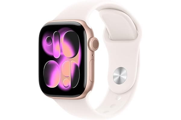Apple Watch Series 11 GPS 42mm Smartwatch with Rose Gold Aluminum Case with Light Blush Sport Band