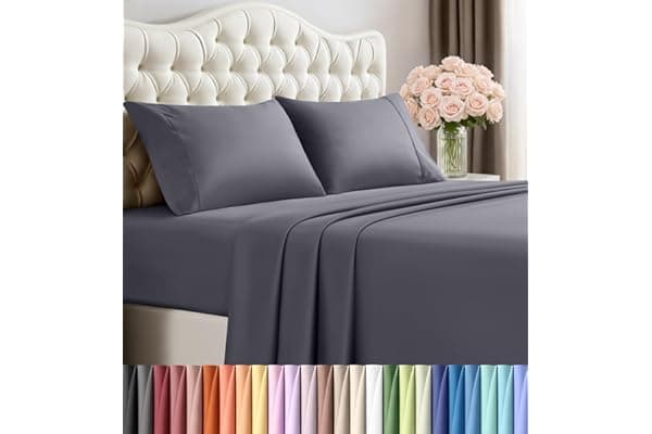 Utopia Bedding Queen Size Sheet Set – 4 Piece Bed Sheets, Soft and Breathable Microfiber, Includes 1 Fitted Sheet, 1 Flat Sheet and 2 Pillowcases – Oeko Tex (Grey)