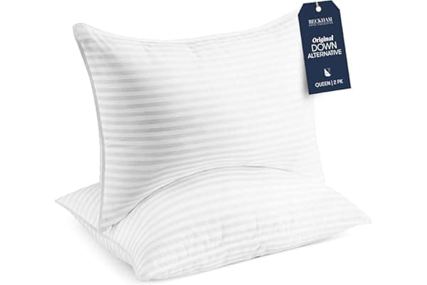 Beckham Hotel Collection Bed Pillows Standard/Queen Size Set of 2 - Original Soft Down Alternative Pillow for Sleeping - Soft Support for Back, Stomach or Side Sleepers