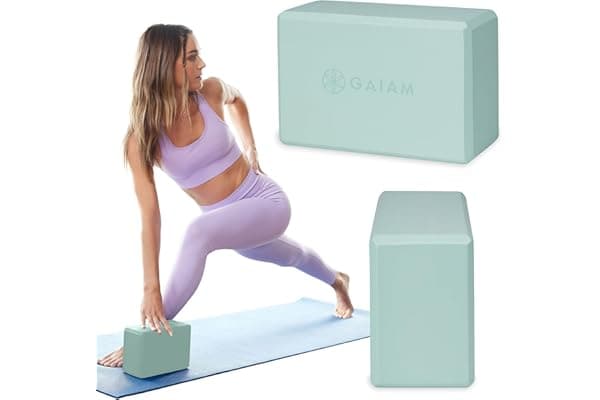 Gaiam Yoga Block - Supportive Latex-Free Eva Foam - Soft Non-Slip Surface with Beveled Edges for Yoga, Pilates, Meditation