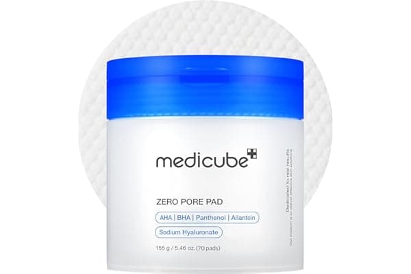 medicube Toner Pads Zero Pore Pad 2.0 | Dual-Textured Facial Pad for Exfoliation and Pore Care with 4.5% AHA Lactic Acid, 0.45% BHA Salicylic Acid | Ideal for All, Korean Skin Care, 70 Pads (1 Pack)