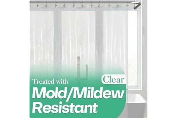 Mrs Awesome Clear Shower Curtain Liner with 3 Magnets, 72x72 Premium Flexible Sturdy Plastic Shower Curtain for Bathroom Lightweight, Waterproof, Clear