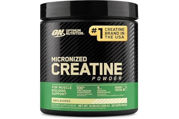 Optimum Nutrition Micronized Creatine Monohydrate Powder, Unflavored, 60 Servings, 300 Grams (Packaging May Vary)