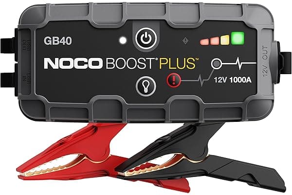 NOCO Boost GB40: 1000A UltraSafe Jump Starter – 12V Lithium Battery Booster Pack, Portable Jump Box, Power Bank & Jumper Cables - for 6.0L Gas and 3.0L Diesel Engines