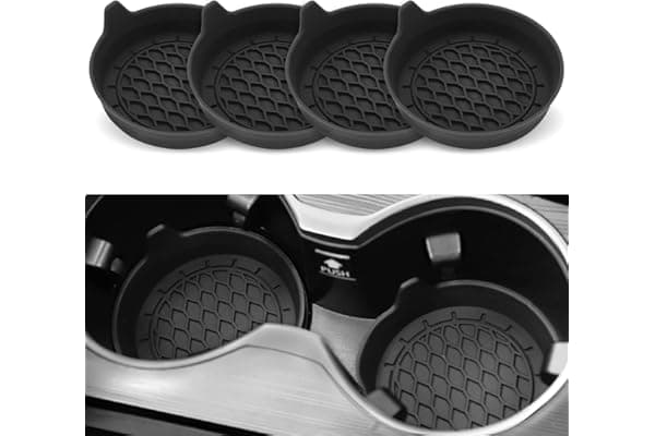 SINGARO Car Cup Holder Coaster, Silicone Cup Holder Insert, Universal Non-Slip Cup Holders, Car Accessories Interior for Women and Man Interior Sets 4 Pack Black