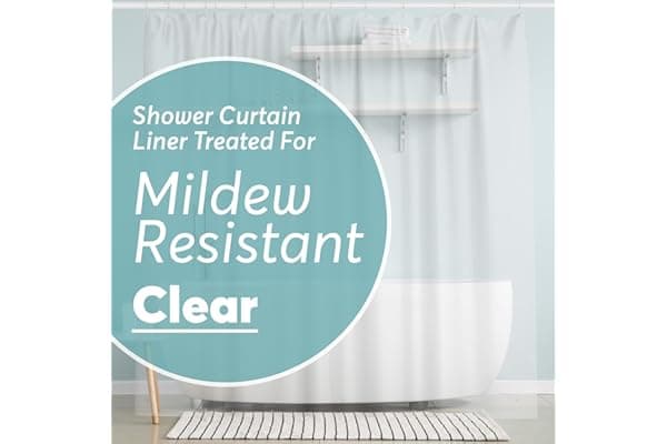 BigFoot Clear Shower Curtain Liner - 72x72 Odorless Plastic with Magnets, Washable Long Bathroom Curtain - Premium PEVA Waterproof Bath Shower Liner, Rust-Proof Bathroom Essentials