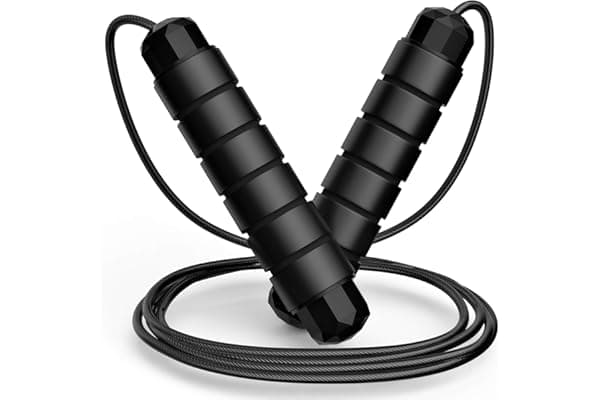 Jump Rope, Tangle-Free Rapid Speed Jumping Rope Cable with Ball Bearings for Women, Men, and Kids, Adjustable Steel Jump Rope with Foam Handles for Home Gym Exercise Fitness Workout Equipment & Slim B