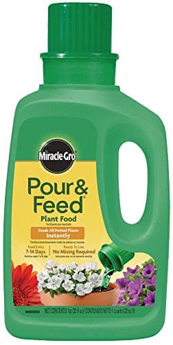Miracle-Gro Pour & Feed Plant Food - Outdoor and Indoor Plant Fertilizer for Containers, Instantly Feeds, 32 fl. oz.