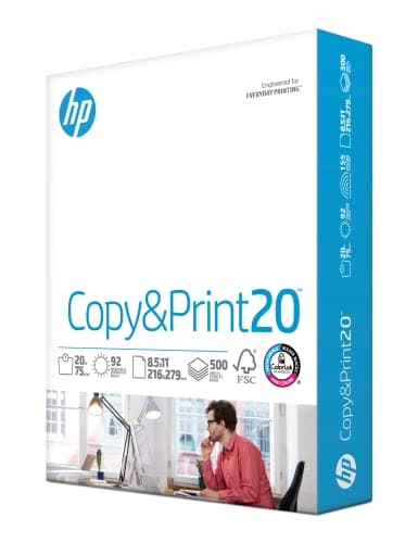 HP Printer Paper | 8.5 x 11 Paper | Copy &Print 20 lb | 1 Ream Case - 500 Sheets| 92 Bright | FSC Certified | 200060