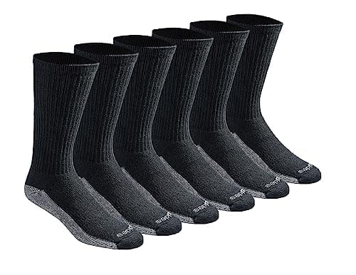 Dickies Men's Dri-Tech Original Moisture Control Crew Socks, Available in M-XXL (6, 12, 18 Pairs)