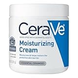 CeraVe Moisturizing Cream, Body and Face Moisturizer for Dry Skin, Body Cream with Hyaluronic Acid and Ceramides, Daily Moisturizer, Oil-Free, Fragrance Free, Non-Comedogenic, 19 O