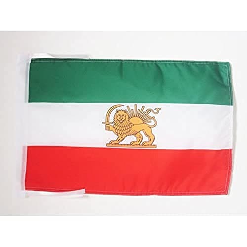 Iran Old Flag 18'' x 12'' cords - Former Iranian SMALL flags 30 x 45cm - Banner 18x12 in - AZ FLAG
