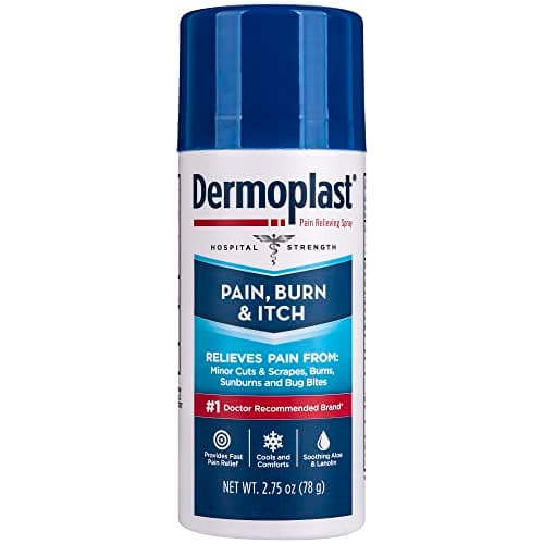 Dermoplast Pain, Burn & Itch Relief Spray for Minor Cuts, Burns and Bug Bites, 2.75 Oz (Packaging May Vary)