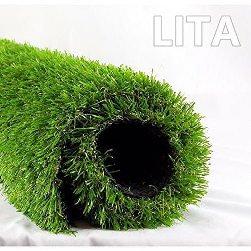 LITA 10ftx5ft Artificial Grass Fake Deluxe Synthetic Thick Lawn Pet Turf Perfect for Indoor/Outdoor Landscape, 5 ft x 10 FT (50 Square FT), Green