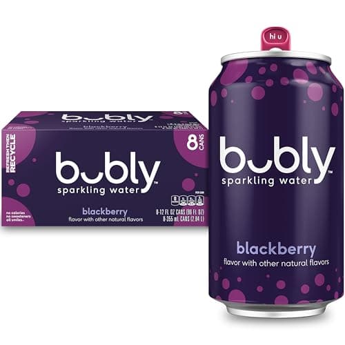 bubly Sparkling Water, The Super Mario Galaxy Movie Blackberry, Zero Sugar & Zero Calories, 12 Fl Oz Cans (Pack of 8), Packaging May Vary