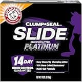 ARM & HAMMER Clump & Seal SLIDE Platinum Multi-Cat Clumping Cat Litter, 14-Day Odor Control, EZ Clean Technology, 18 lbs – No Scrubbing, Powerful Odor Eliminator