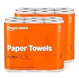 Amazon Basics 2-Ply Flex-Sheets Paper Towels, 12 Basics Rolls = 40 Regular Rolls, Everyday Value with 150 Sheets per Roll, Packaging May Vary