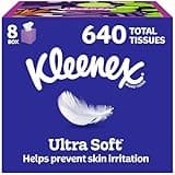 Kleenex Ultra Soft Facial Tissues, 8 Cube Boxes, 80 Tissues per Box, 3-Ply, Packaging May Vary