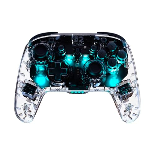 Turtle Beach Afterglow Wireless RGB Gaming Controller - Officially Licensed for Nintendo Switch 2, Nintendo Switch/Switch Lite/OLED - TMR Thumbsticks, Customizable Lighting - Transparent
