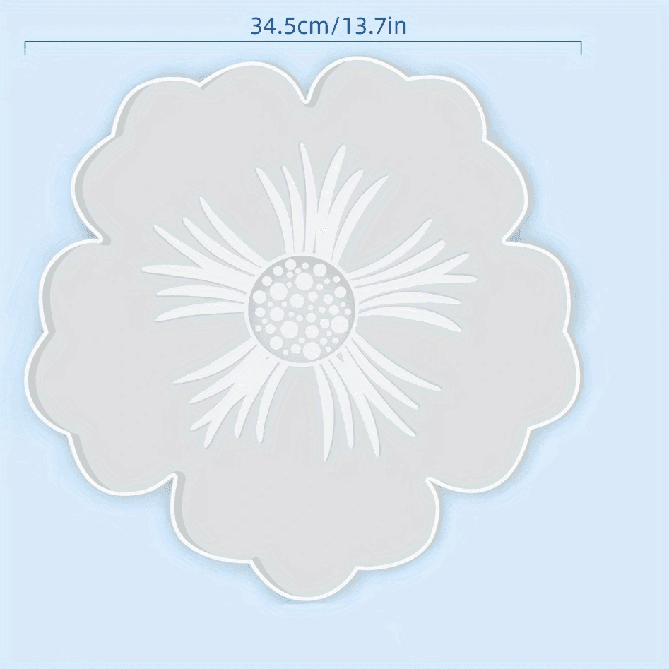 Large Resin Tray Mold And Coaster Molds For Resin Casting, Flower Shape Epoxy Resin Casting Molds For Diy, Home Decoration
