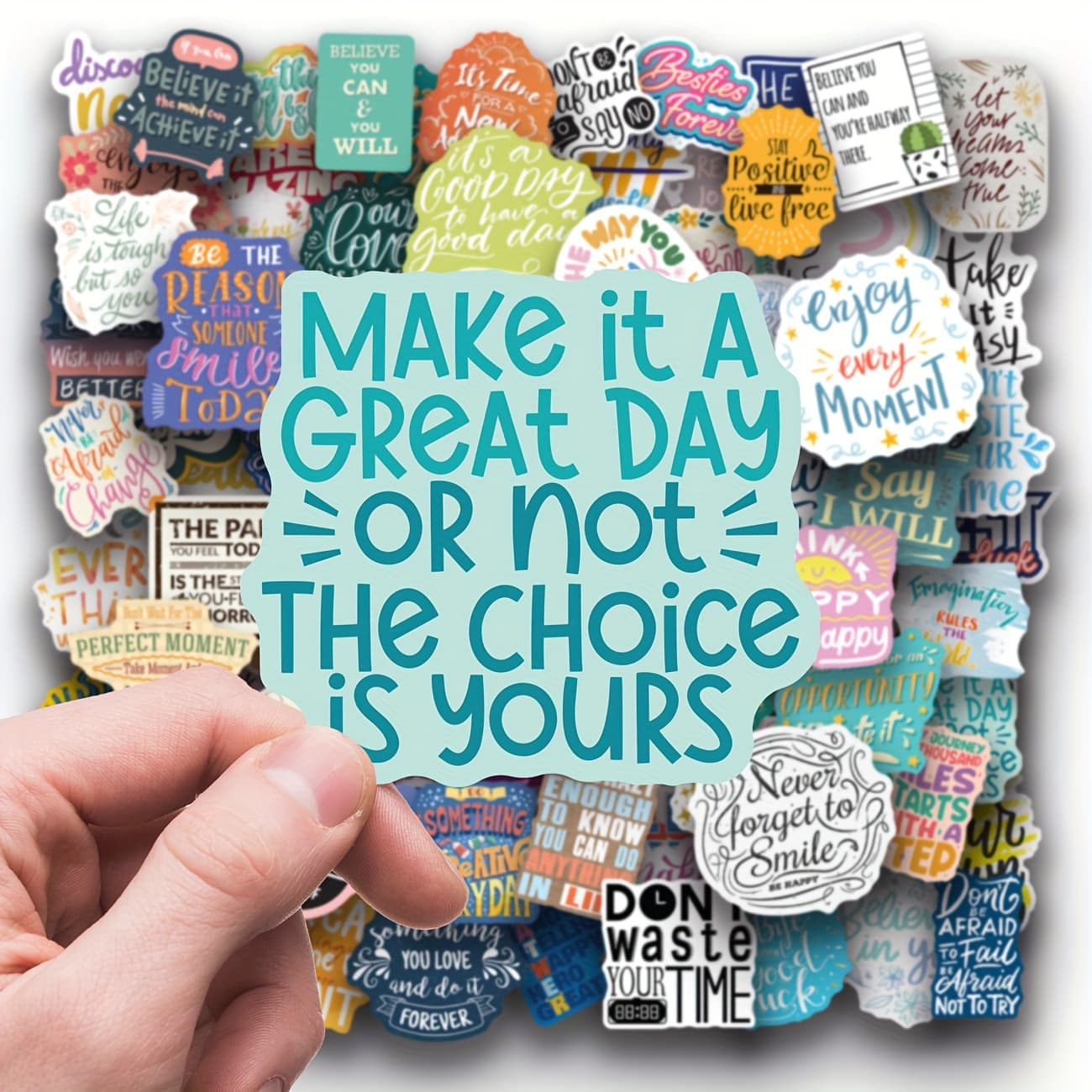100pcs Inspirational Stickers Pack, Motivational Stickers For Water Bottle Vinyl Quote Stickers, Affirmation Positive Stickers For Journaling Computer Decals Laptop For Macbook Phone Case