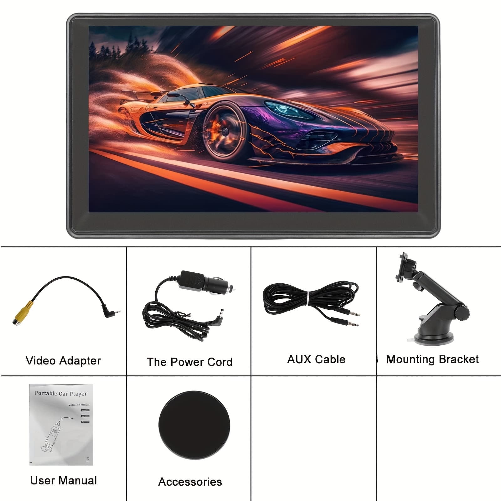 Carplay Screen For Car, Portable 7 Inch Screen And Auto With Wireless, , Fm Transmitter, Eq/aux/tf/usb, Carplay Screen For All Vehicles, For Gift, For Valentine's Day Gift