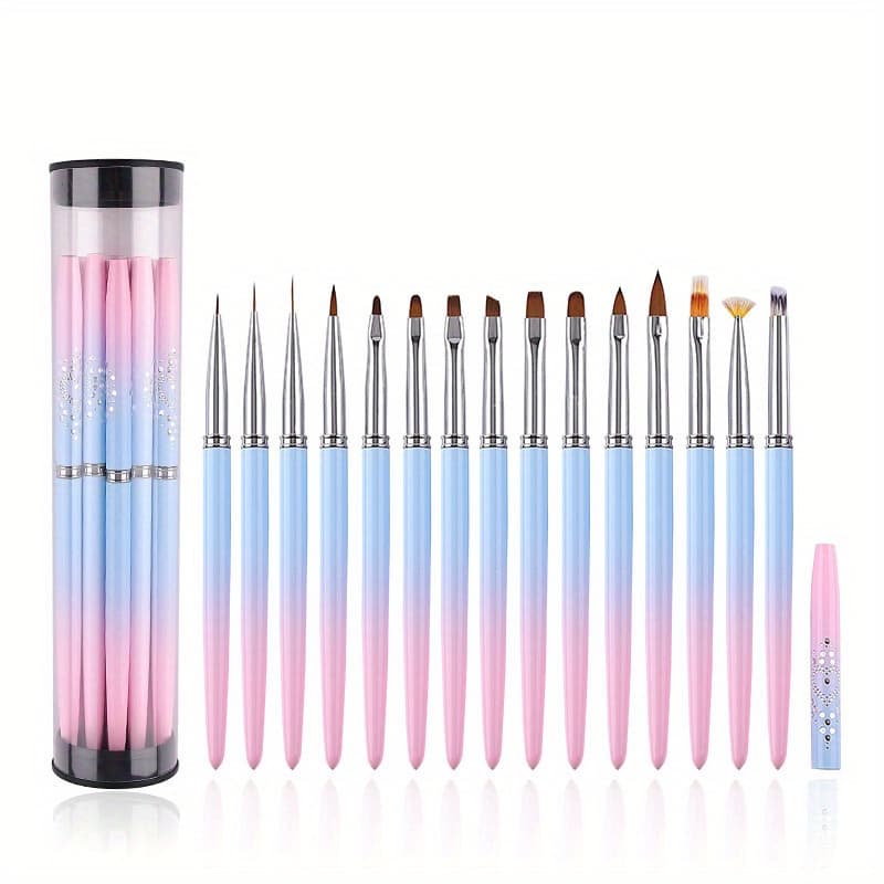 1set 15 Size Nail Art Brush French Painting Brush Drawing Pen Nail Gel Brush Diy Manicure Tool