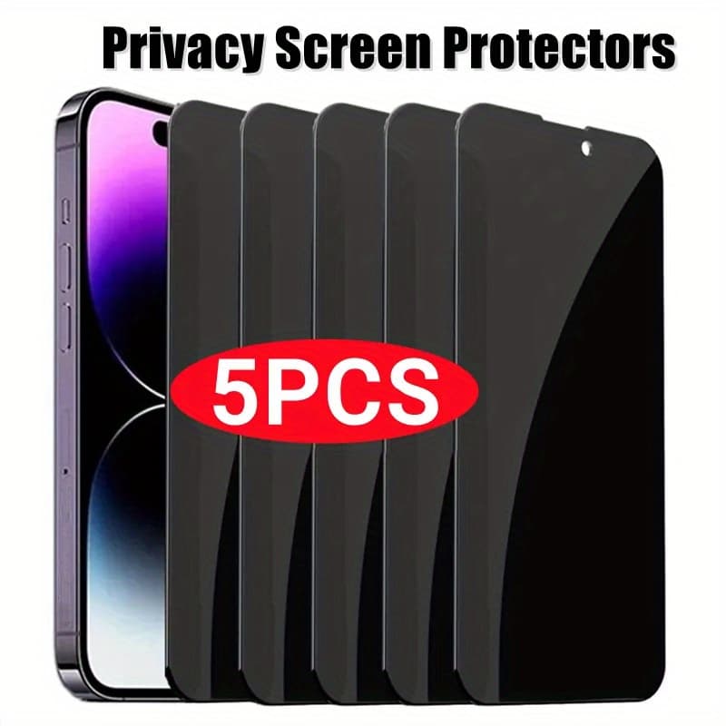 5pcs Full Cover Privacy Protection Screen Protector For Iphone 11 12 13 17 Pro Max Glass Privacy Protection Tempered Glass For Iphone 11 12 13 Plus 17 Air